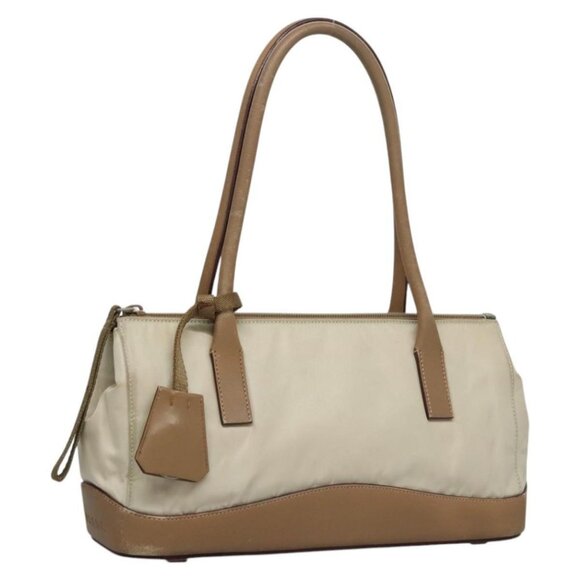 PRADA Hand Bag Nylon Beige Auth ti2915 - Picture 1 of 16
